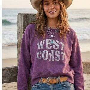 Lou & Grey West Coast Summer Oversized Cropped  Sweatshirt - Size M